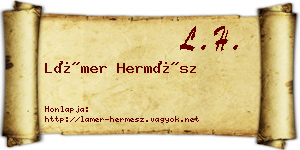 Lámer Hermész névjegykártya